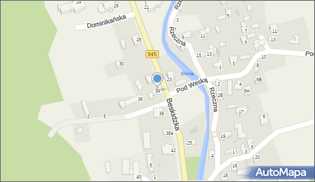 Korbielów, Beskidzka, 34, mapa Korbielów