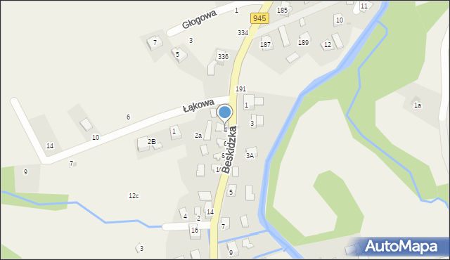 Korbielów, Beskidzka, 4, mapa Korbielów