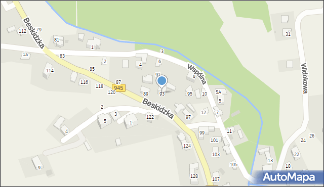 Korbielów, Beskidzka, 93, mapa Korbielów