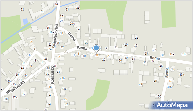 Koziegłowy, Bema Józefa, gen., 18, mapa Koziegłowy