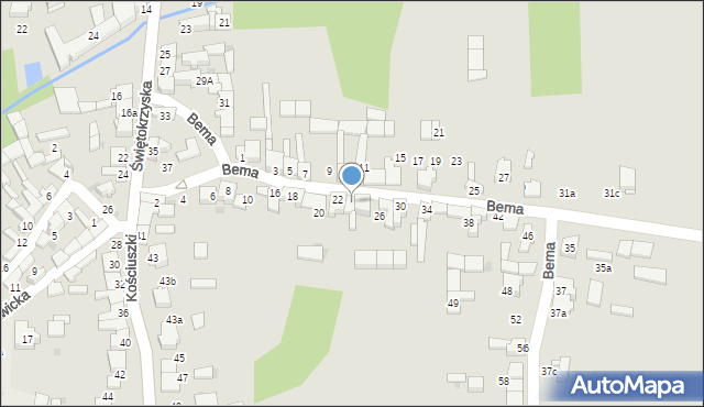 Koziegłowy, Bema Józefa, gen., 24, mapa Koziegłowy