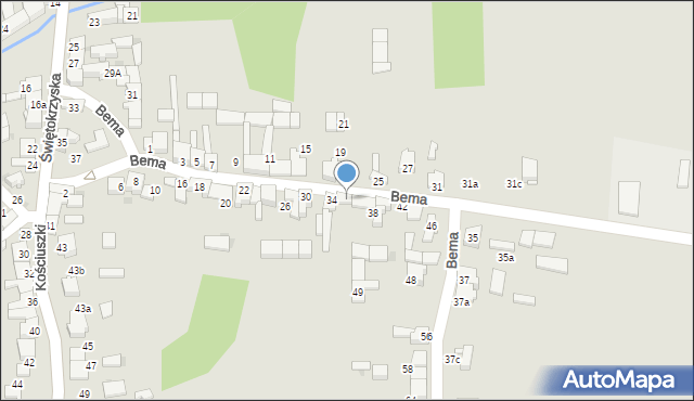 Koziegłowy, Bema Józefa, gen., 36, mapa Koziegłowy