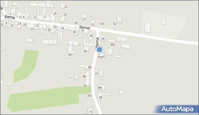 Koziegłowy, Bema Józefa, gen., 37a, mapa Koziegłowy