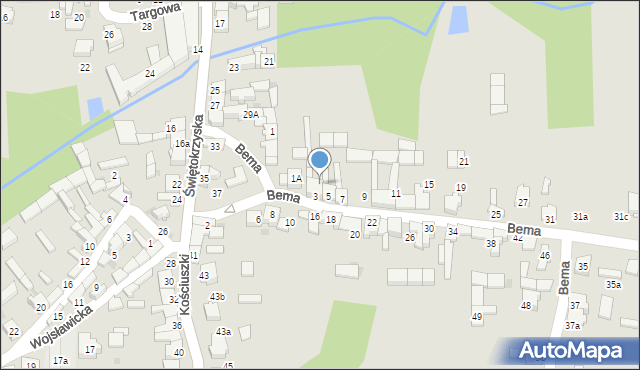 Koziegłowy, Bema Józefa, gen., 5a, mapa Koziegłowy