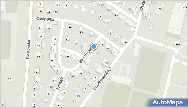 Kraków, Beniowskiego Maurycego, 3, mapa Krakowa