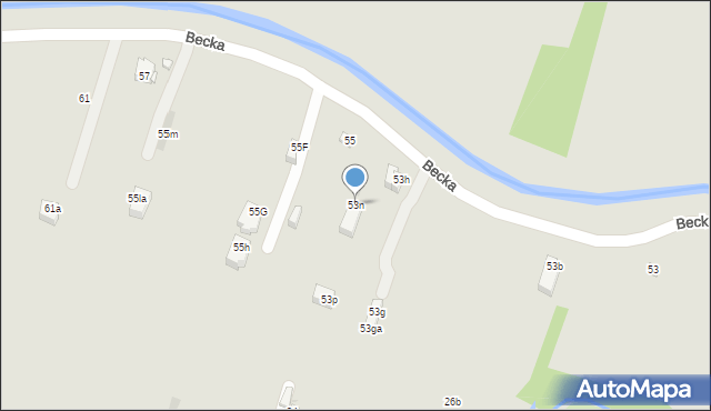 Kraków, Becka Józefa, 53n, mapa Krakowa