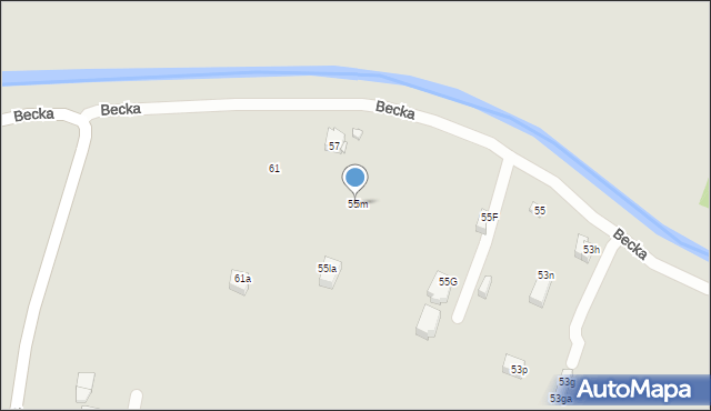 Kraków, Becka Józefa, 55m, mapa Krakowa