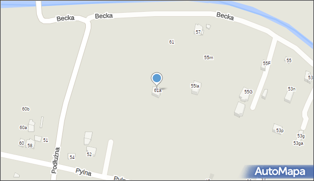 Kraków, Becka Józefa, 61a, mapa Krakowa