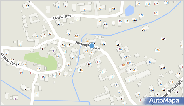 Kraków, Benedyktyńska, 21, mapa Krakowa