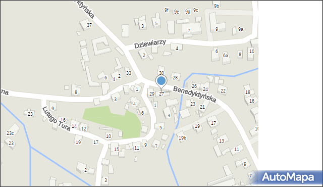 Kraków, Benedyktyńska, 27, mapa Krakowa