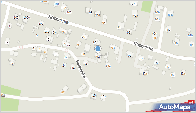 Kraków, Bednarska, 9a, mapa Krakowa