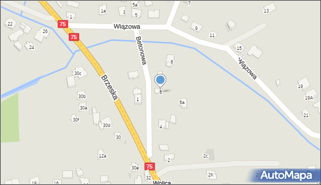 Kraków, Betonowa, 6, mapa Krakowa