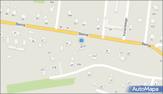 Krosno, Bema Józefa, gen., 41, mapa Krosna