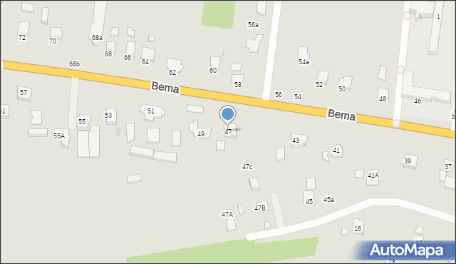 Krosno, Bema Józefa, gen., 47, mapa Krosna