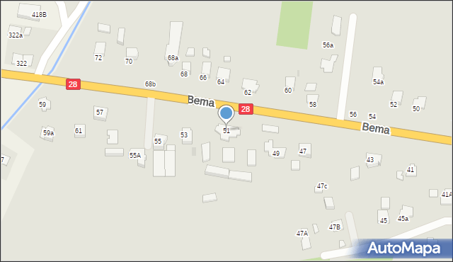 Krosno, Bema Józefa, gen., 51, mapa Krosna