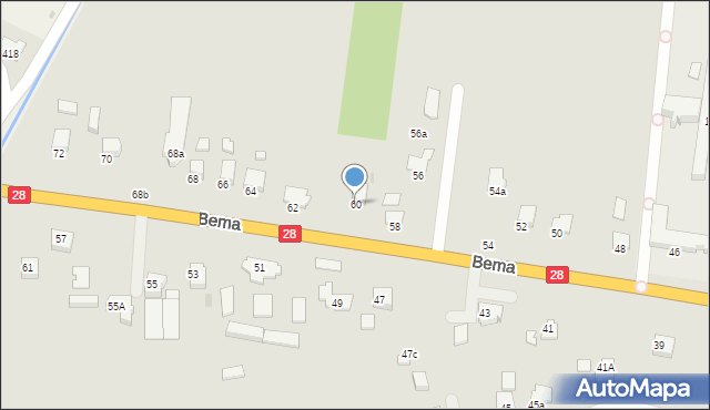 Krosno, Bema Józefa, gen., 60, mapa Krosna