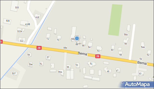 Krosno, Bema Józefa, gen., 68, mapa Krosna