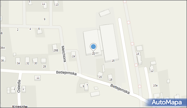 Krzeszów, Betlejemska, 22, mapa Krzeszów