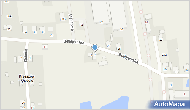 Krzeszów, Betlejemska, 7, mapa Krzeszów