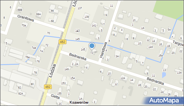 Ksawerów, Bednarska, 1, mapa Ksawerów