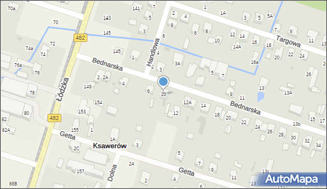 Ksawerów, Bednarska, 10, mapa Ksawerów