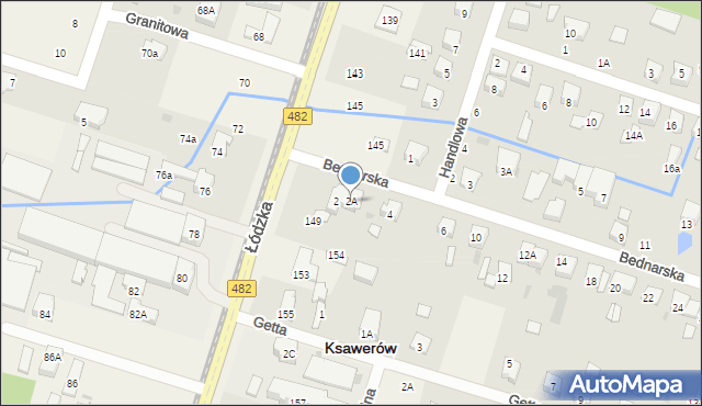 Ksawerów, Bednarska, 2A, mapa Ksawerów