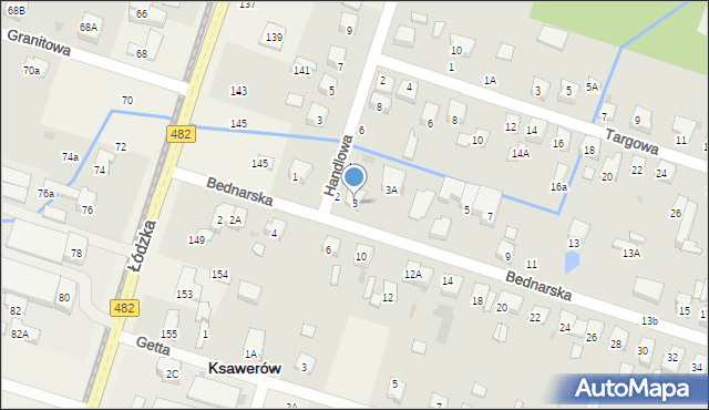 Ksawerów, Bednarska, 3, mapa Ksawerów