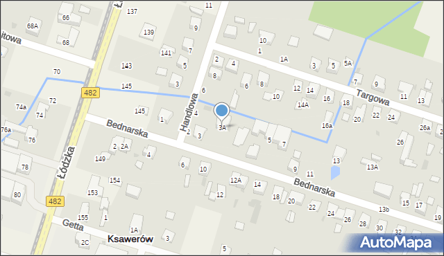 Ksawerów, Bednarska, 3A, mapa Ksawerów