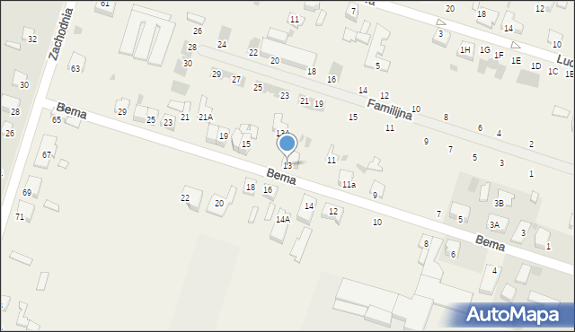 Ksawerów, Bema Józefa, gen., 13, mapa Ksawerów