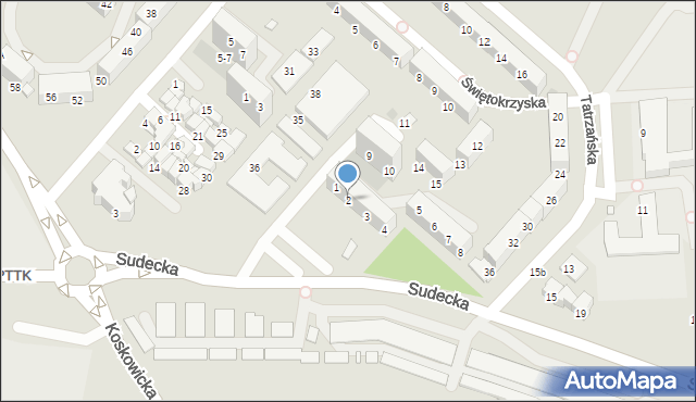 Legnica, Beskidzka, 2, mapa Legnicy