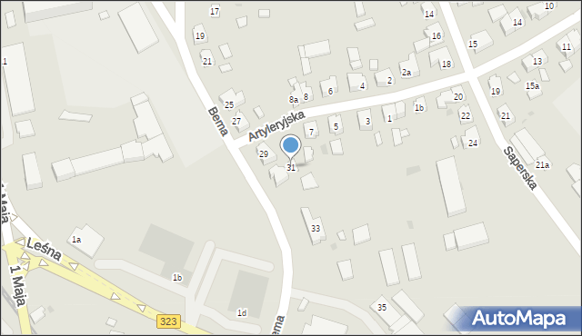 Leszno, Bema Józefa, gen., 31, mapa Leszno