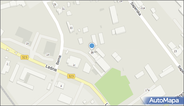 Leszno, Bema Józefa, gen., 35, mapa Leszno