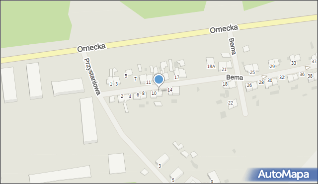 Lidzbark Warmiński, Bema Józefa, gen., 12, mapa Lidzbark Warmiński