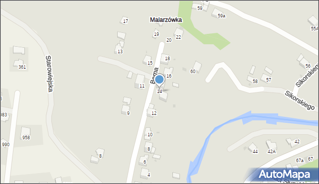 Limanowa, Bema Józefa, gen., 14, mapa Limanowa