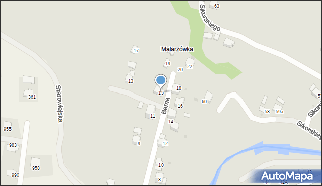 Limanowa, Bema Józefa, gen., 15, mapa Limanowa