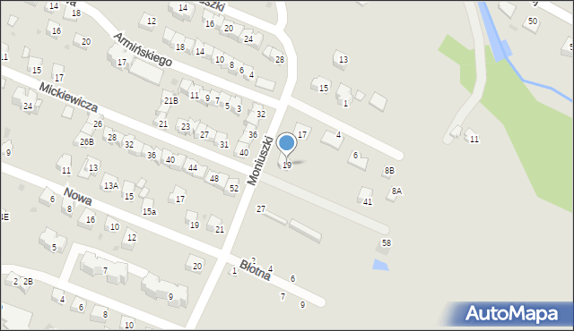 Limanowa, Berlinga Zygmunta, gen., 19, mapa Limanowa