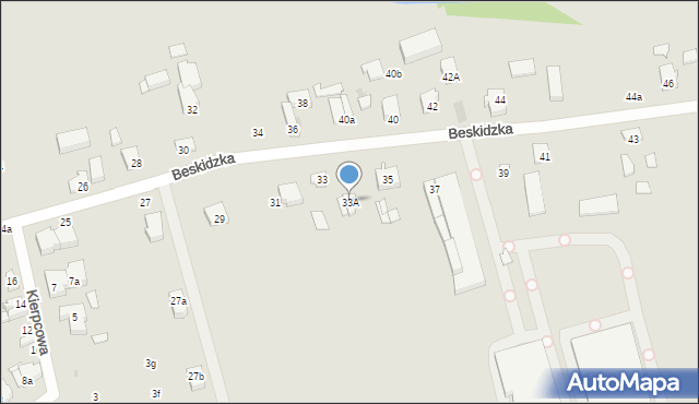 Łódź, Beskidzka, 33A, mapa Łodzi