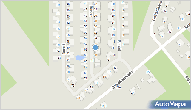 Łódź, Benoit Ludwika, 40, mapa Łodzi