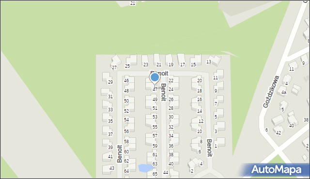 Łódź, Benoit Ludwika, 47, mapa Łodzi