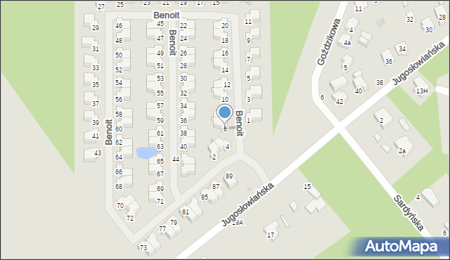 Łódź, Benoit Ludwika, 6, mapa Łodzi
