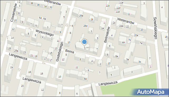 Lublin, Bema Józefa, gen., 1, mapa Lublina