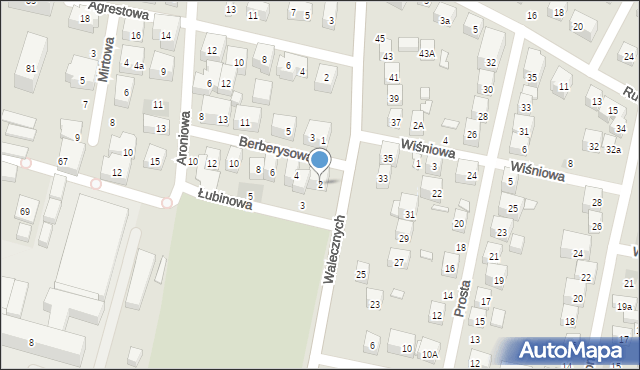 Lublin, Berberysowa, 2, mapa Lublina