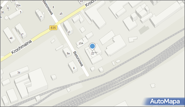 Lublin, Betonowa, 12, mapa Lublina