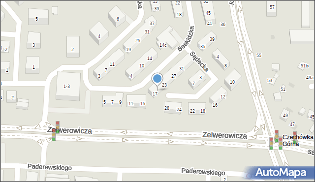 Lublin, Beskidzka, 19, mapa Lublina