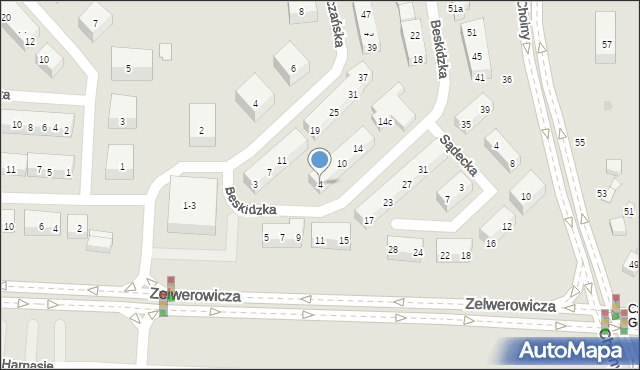 Lublin, Beskidzka, 4, mapa Lublina