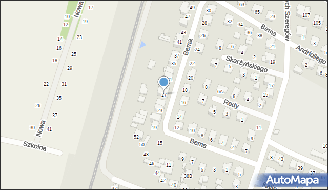 Mińsk Mazowiecki, Bema Józefa, gen., 27, mapa Mińsk Mazowiecki