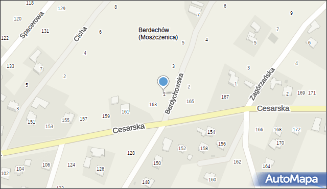 Moszczenica, Berdychowska, 1, mapa Moszczenica