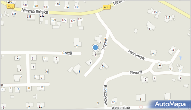 Opole, Begonii, 4, mapa Opola