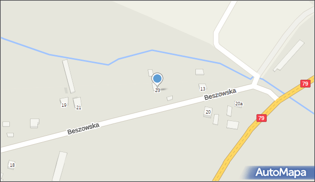 Pacanów, Beszowska, 23, mapa Pacanów