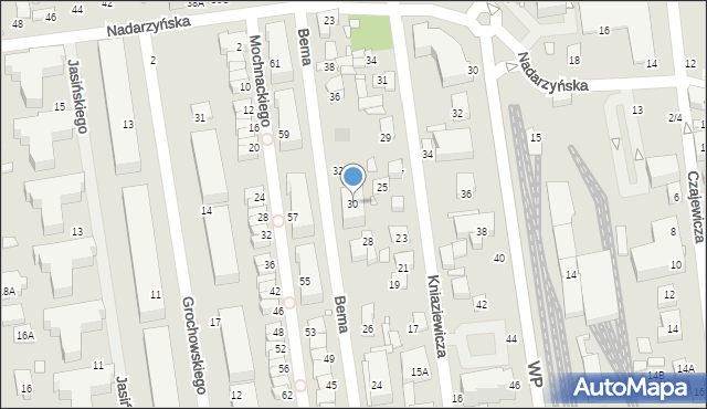 Piaseczno, Bema Józefa, gen., 30, mapa Piaseczno